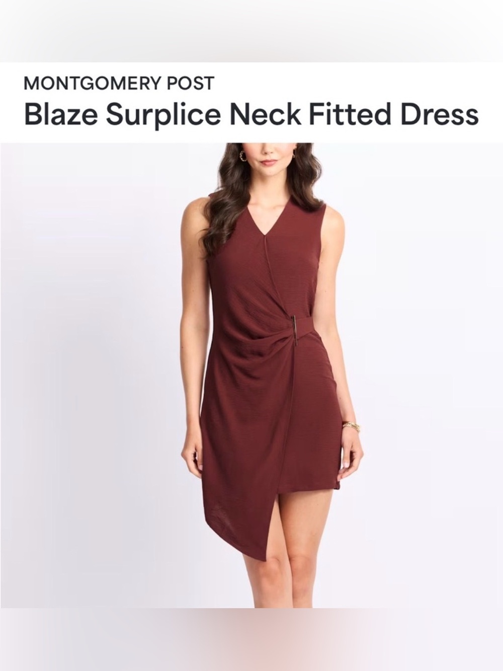Asymmetrical‎ Burgundy Dress